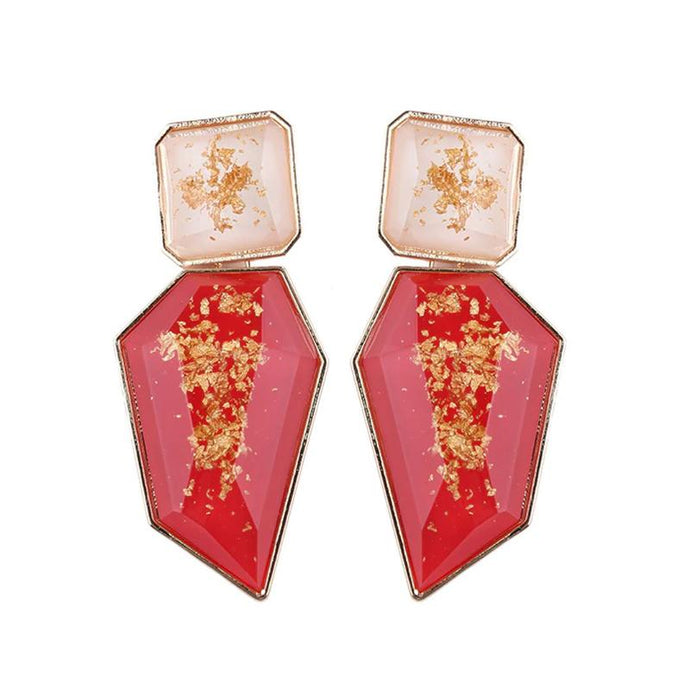 Imala Earrings by MAYA - Red & Clear