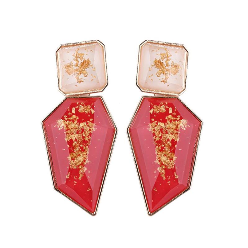 Imala Earrings by MAYA - Red & Clear