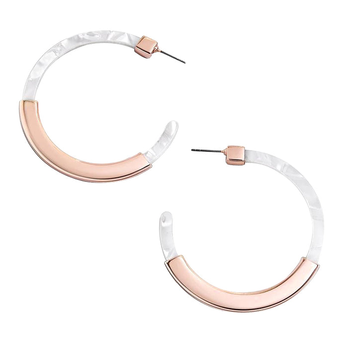 JUPITOR Earrings by MAYA - White & Rose Gold