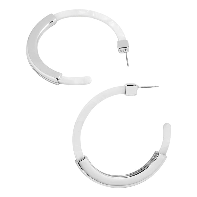 JUPITOR Earrings by MAYA - White & Silver