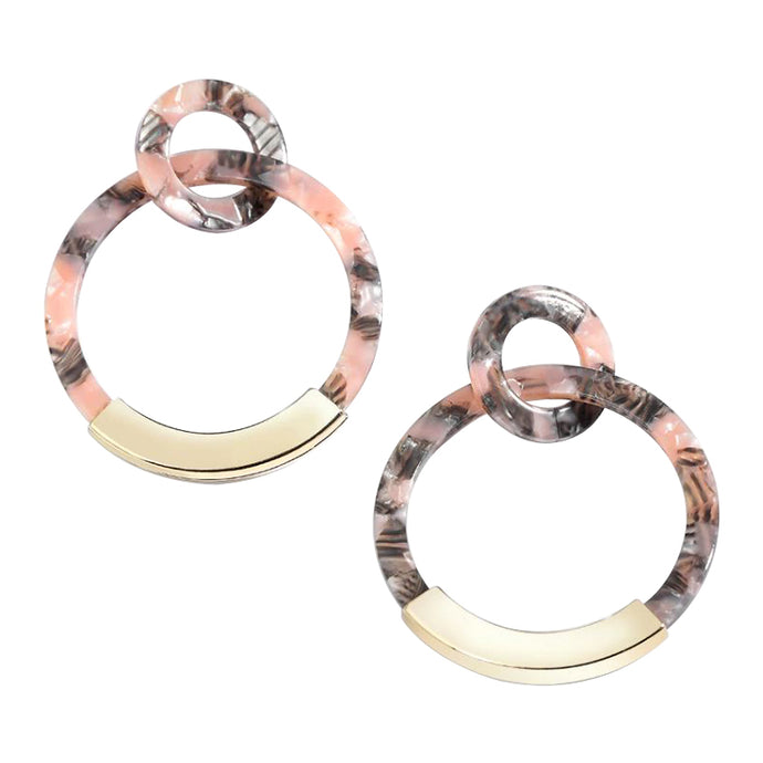 MONATANA Earrings by MAYA - Pink & Grey