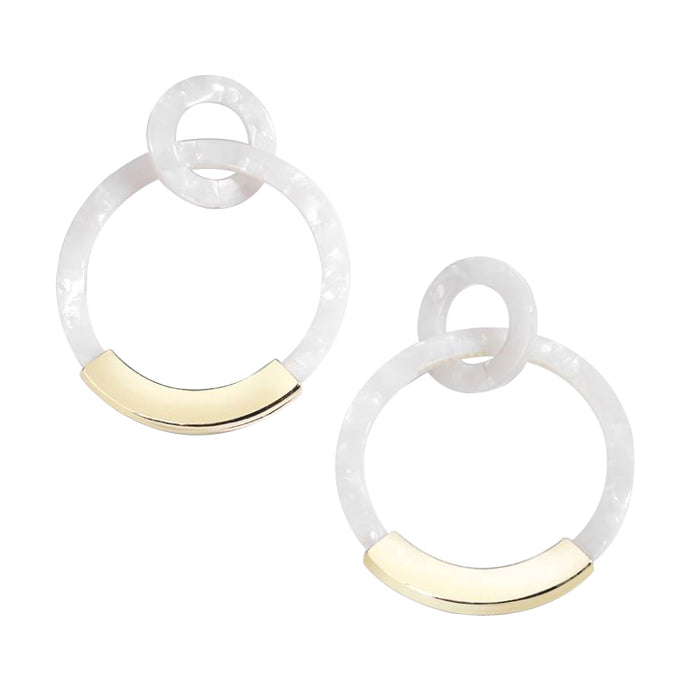 MONATANA Earrings by MAYA - White & Gold