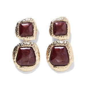 Queenz Earrings by MAYA - Burgundy