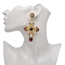 Load image into Gallery viewer, TINA Earrings by MAYA - Gold &amp; Ruby