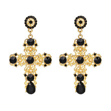 Load image into Gallery viewer, TINA Earrings by MAYA - Gold &amp; Black