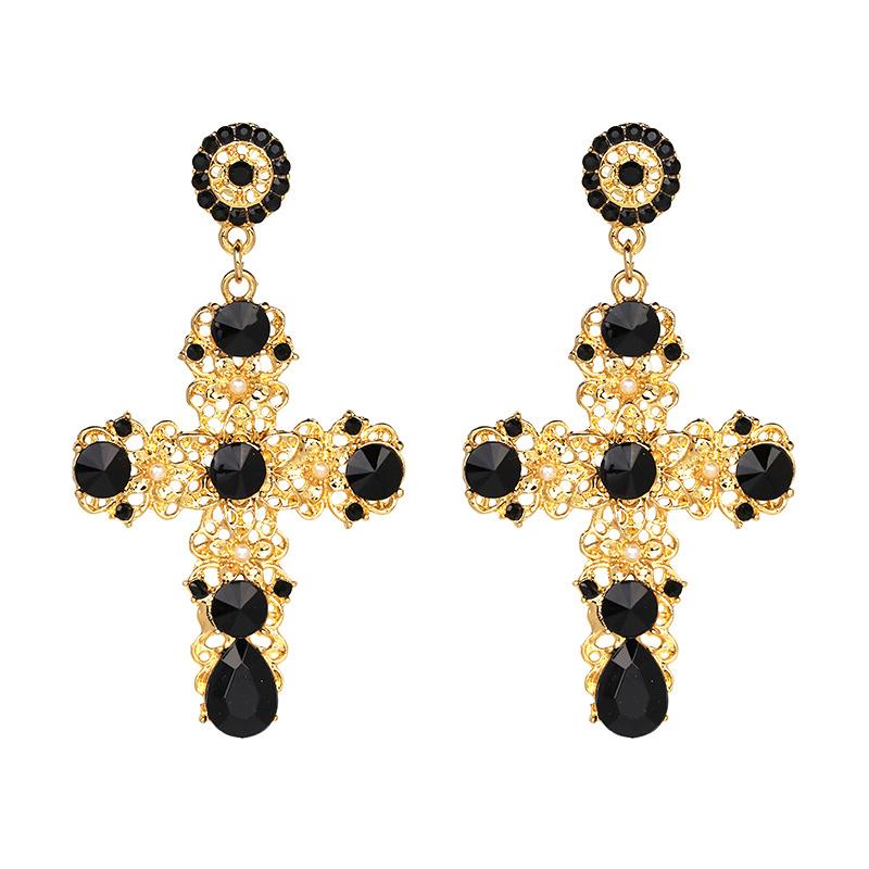 TINA Earrings by MAYA - Gold & Black